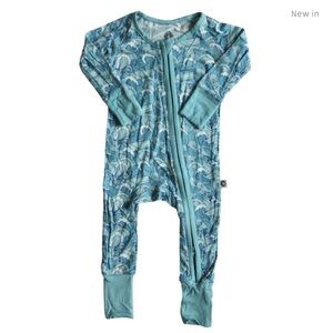 Little Surfer Dude Kids Blue Wave Pattern One Piece